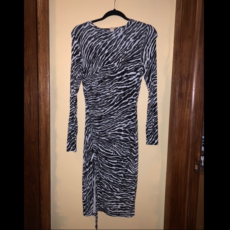 Zebra Print Midi Dress
